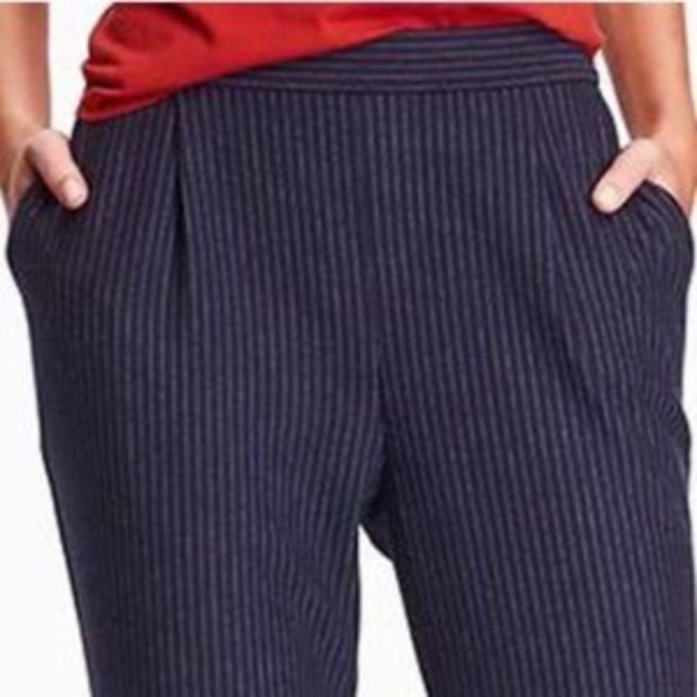Navy pinstriped trousers  size L